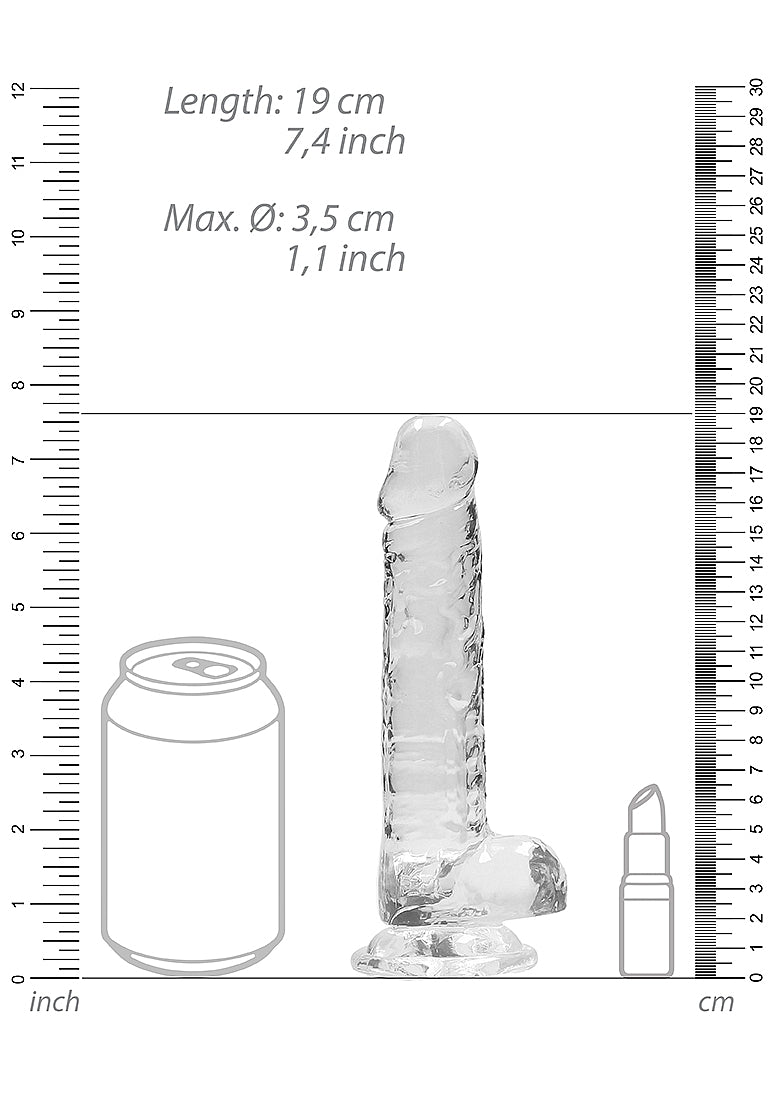 Shots Toys | REALROCK Crystal Clear 7"/17cm Realistic Dildo with Balls Transparent