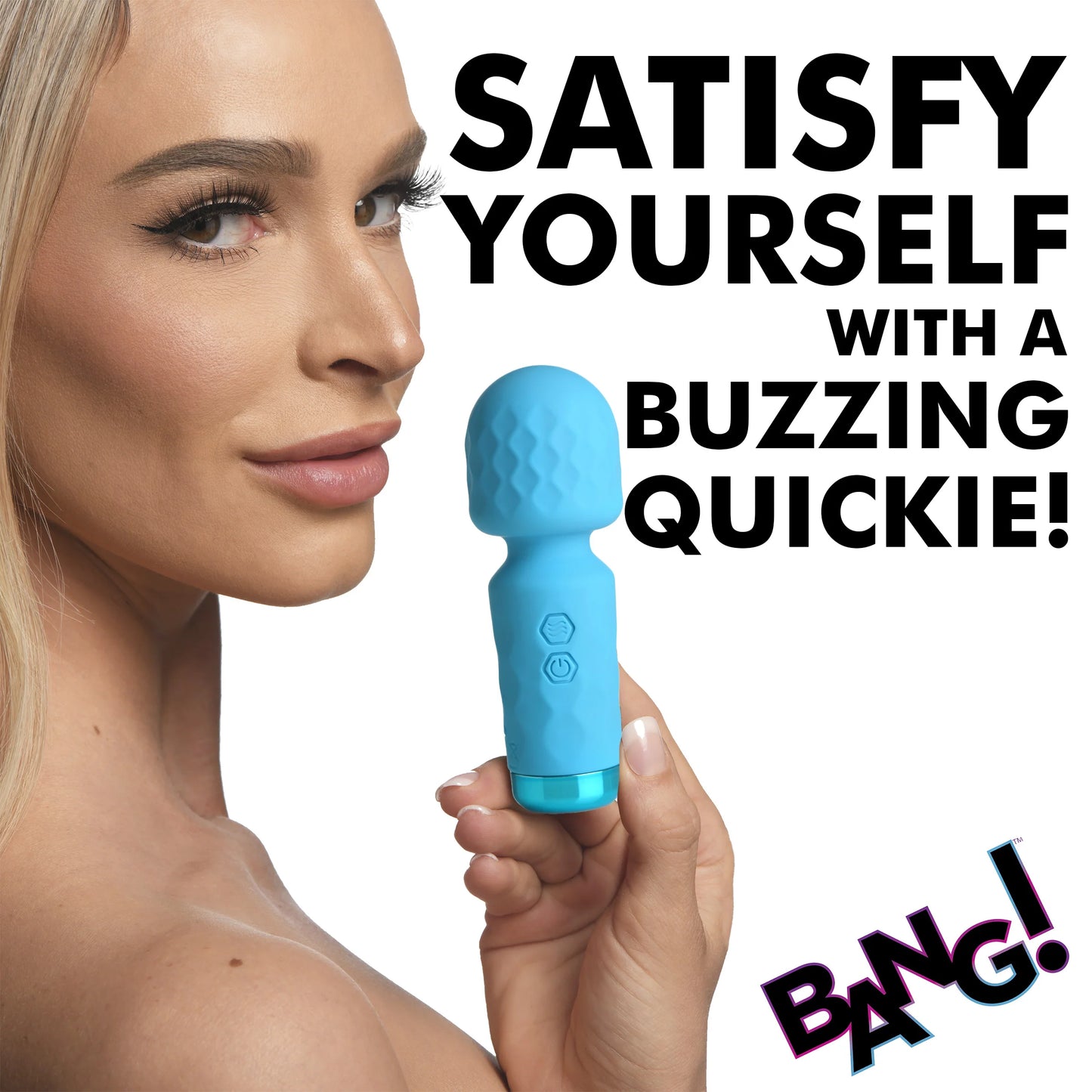 XR Brands | BANG! 10X Mini Silicone Wand Vibrator - Blue