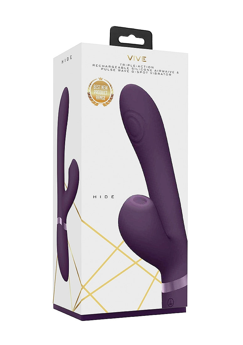 Shots Toys | VIVE Hide Airwave & Pulse Wave G-Spot Vibrator Purple