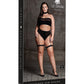 Le Desir Shade - Ananke XII - Three Piece with Choker, Bandeau Top and Pantie with Garters Black Size OSX