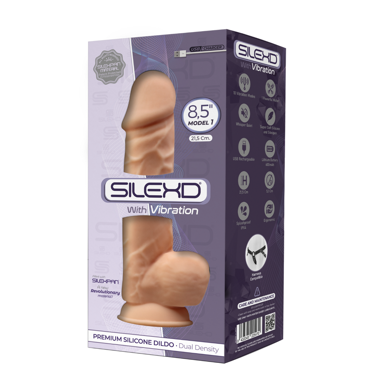 Adrien Lastic Silexd 8.5" Model 1 Realistic Silicone Dildo with Vibration - Flesh