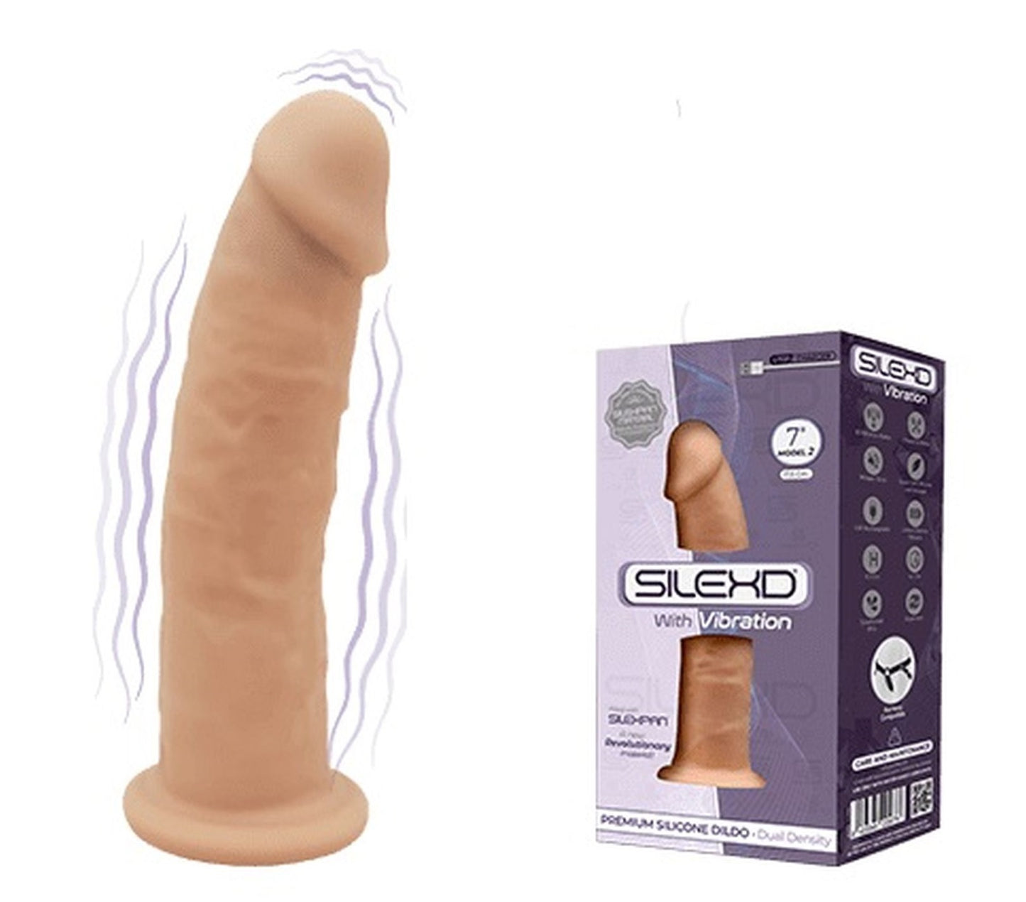 Adrien Lastic Silexd 7" Model 2 Realistic Silicone Dildo with Vibration - Flesh