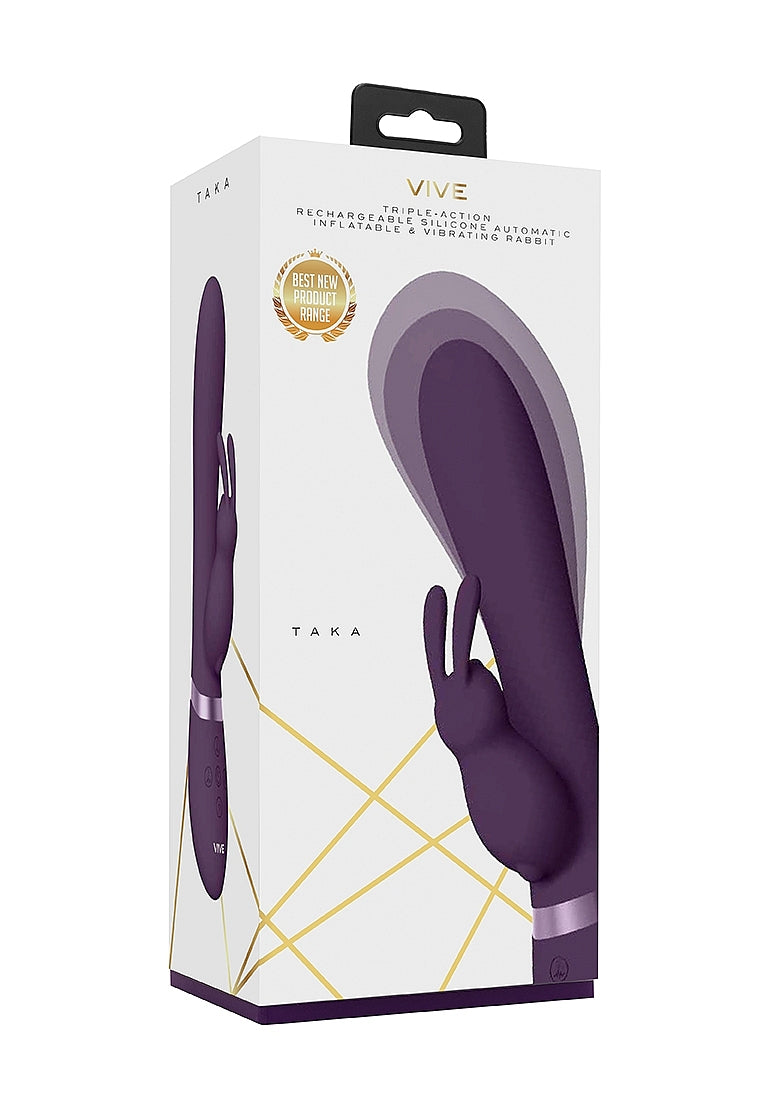 Shots Toys | VIVE Taka Automatic Inflatable Rabbit Vibrator Purple