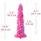 Hismith 10" Monster Series Vibrating Pink Swirl Awl Dildo w Remote (KlicLok)