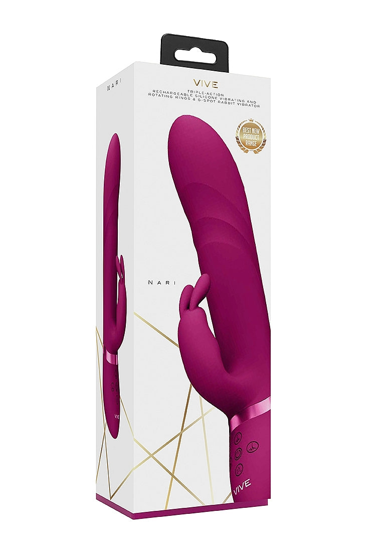 Shots Toys | VIVE Nari Vibrating and Rotating Beads, G-Spot Rabbit Vibrator Pink