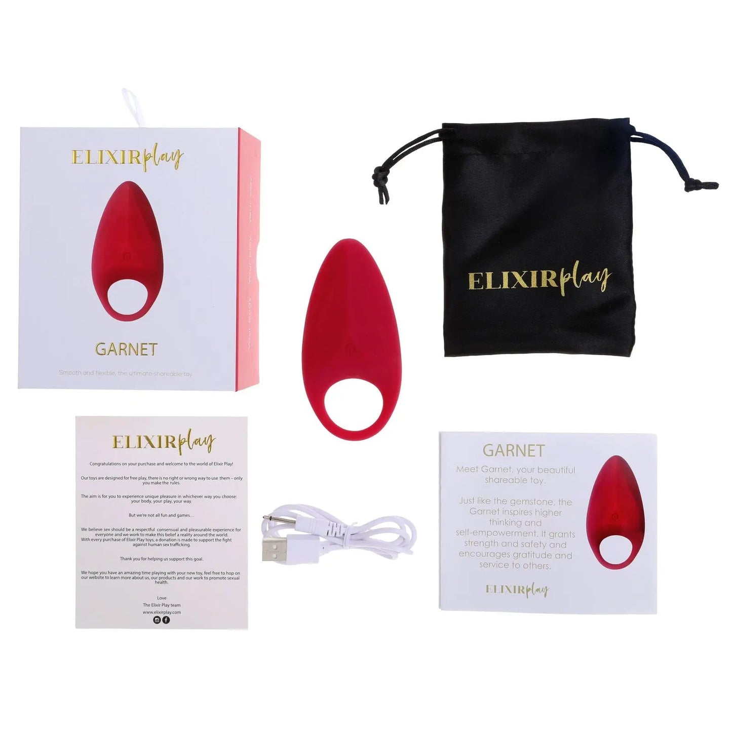 ELIXIR Garnet Couples Ring Vibrator