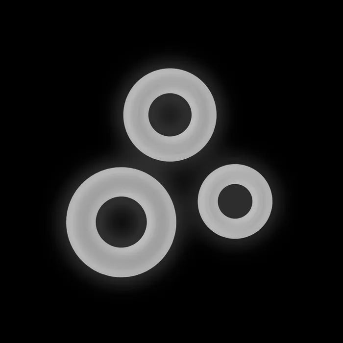 NS Novelties Firefly - 3pc Bubble Rings - Glow in Dark Cock Rings - Set of 3 Sizes