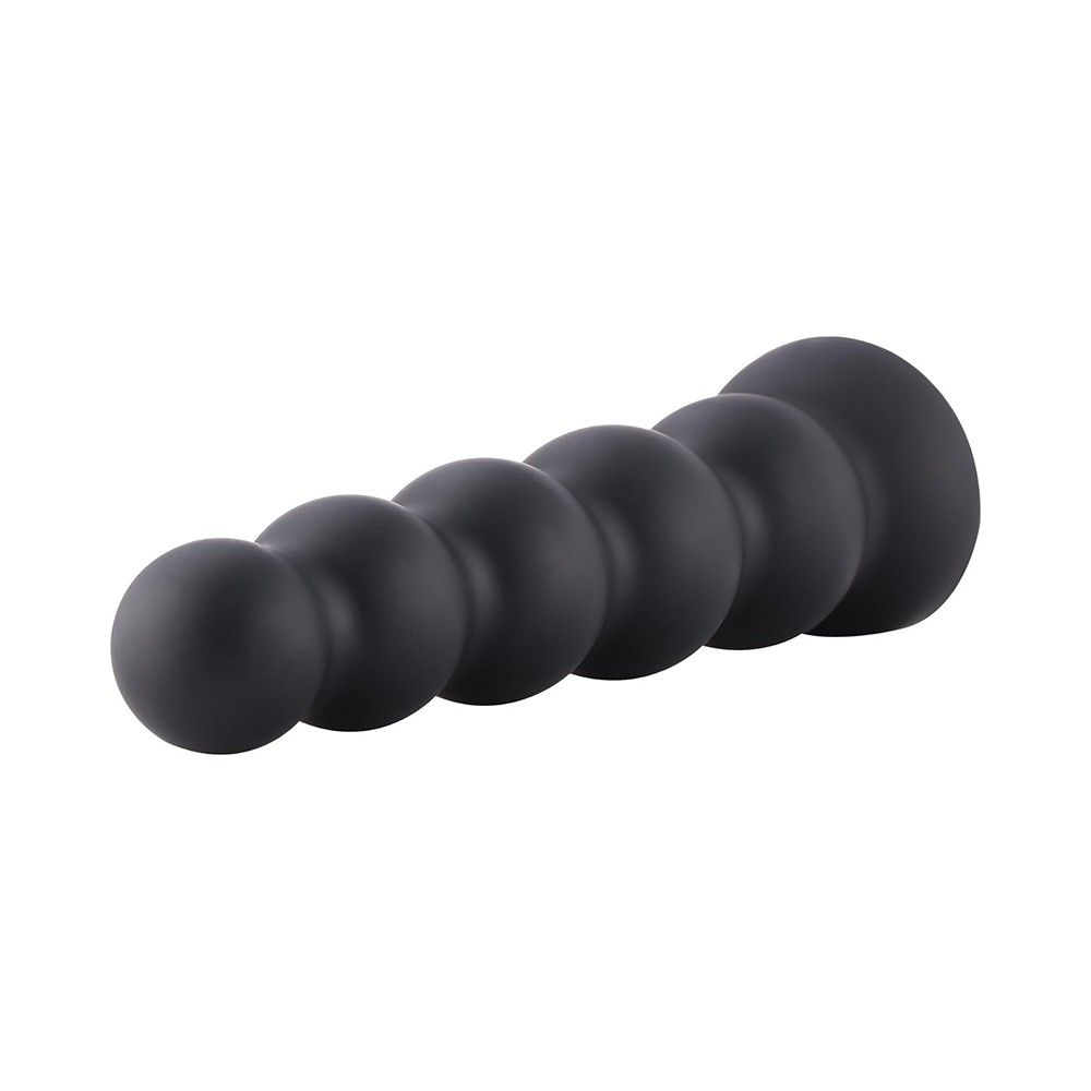 Hismith 9" Silicone Anal Beaded 5 Smooth Balls Butt Plug Dildo (KlicLok)