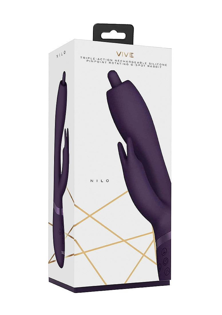 Shots Toys | VIVE Nilo - Rechargeable Rabbit Vibrator w/ Swirling Tip Purple