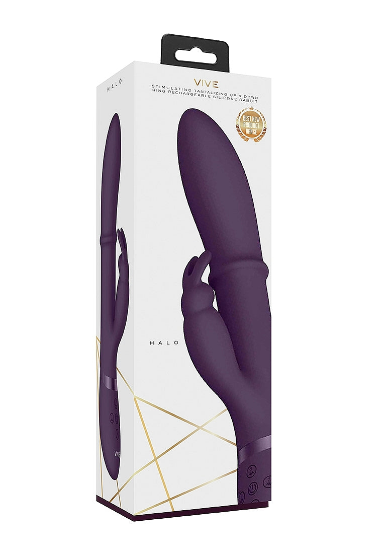 Shots Toys | VIVE Halo G-Spot Rabbit Vibrator with Stimulating Ring Purple