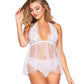 Dreamgirl Lingerie Babydoll & Panty White Size OS One Size