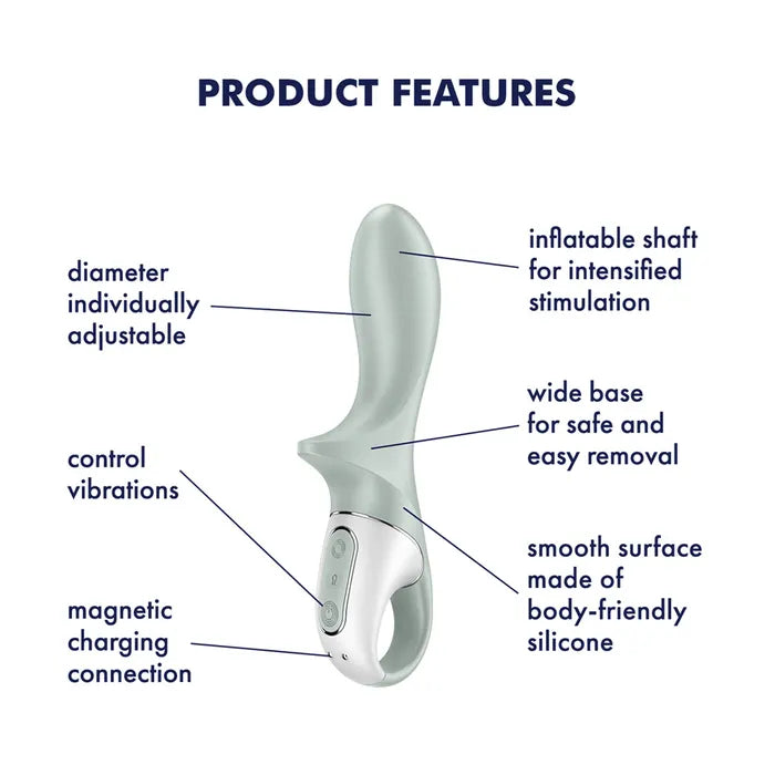 Satisfyer Air Pump Booty 3 - Grey USB Rechargeable Inflatable Anal Vibrator