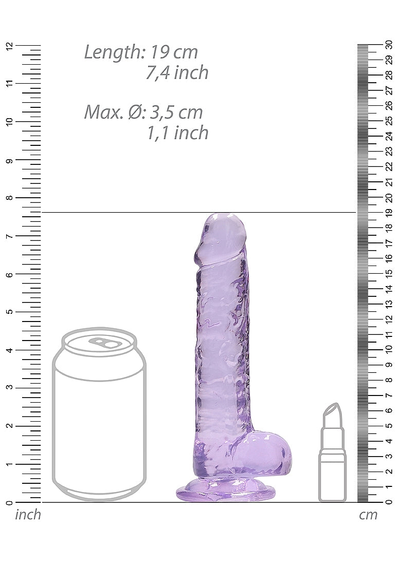 Shots Toys | REALROCK Crystal Clear 7"/17cm Realistic Dildo with Balls Purple