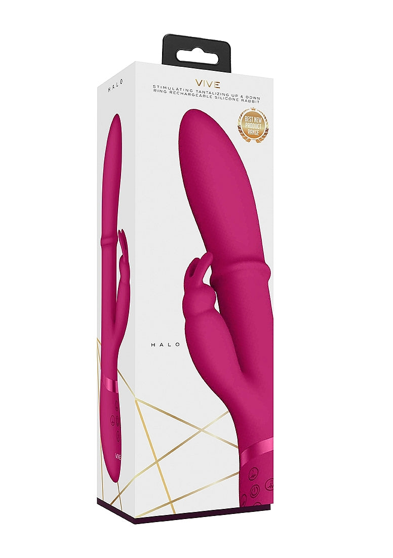 Shots Toys | VIVE Halo G-Spot Rabbit Vibrator with Stimulating Ring Pink