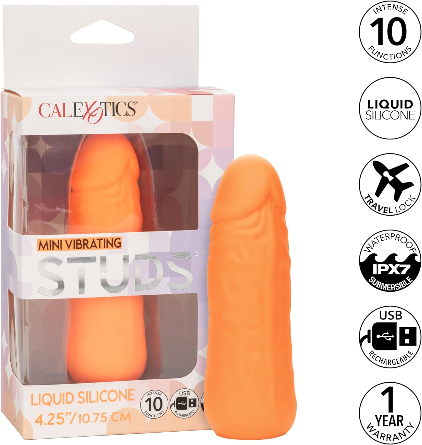 CalExotics Mini Vibrating Studs Vibrator Dildo Dong Orange