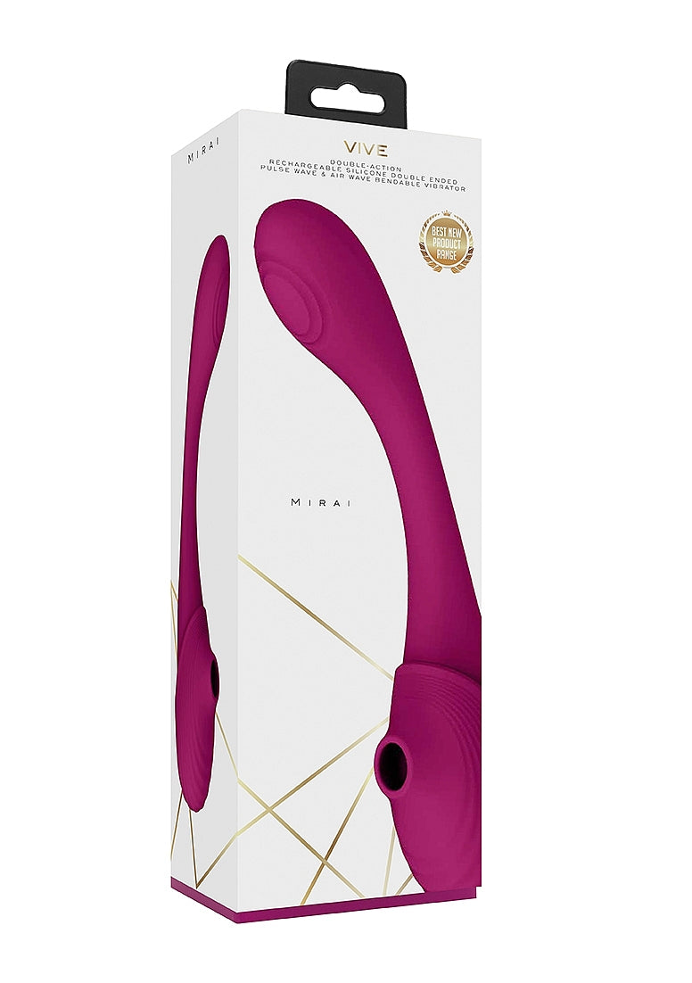 Shots Toys | VIVE Mirai Double Ended Pulse Wave & Air Wave Bendable Vibrator Pink