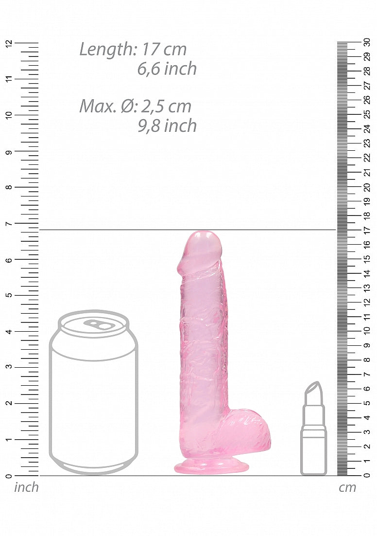 Shots Toys | REALROCK Crystal Clear 6"/15cm Realistic Dildo with Balls Pink