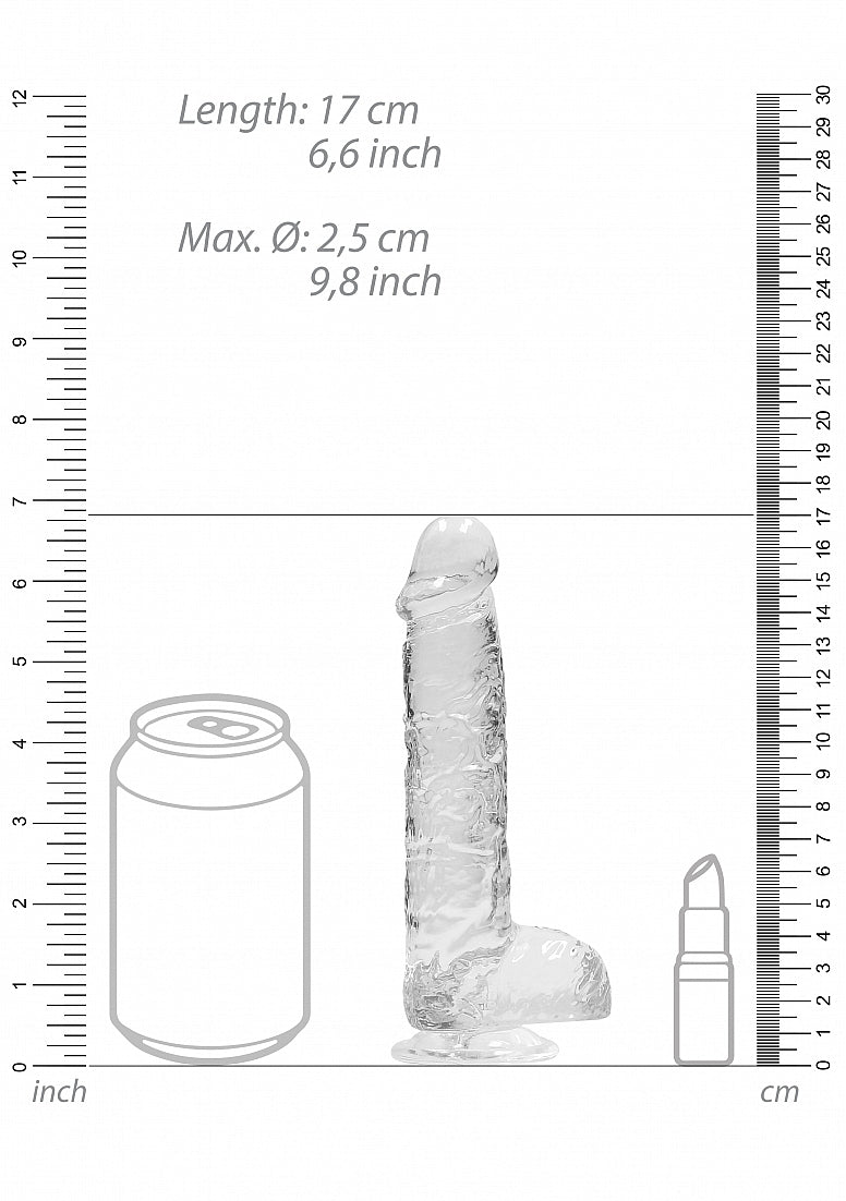 Shots Toys | REALROCK Crystal Clear 6"/15cm Realistic Dildo with Balls Transparent