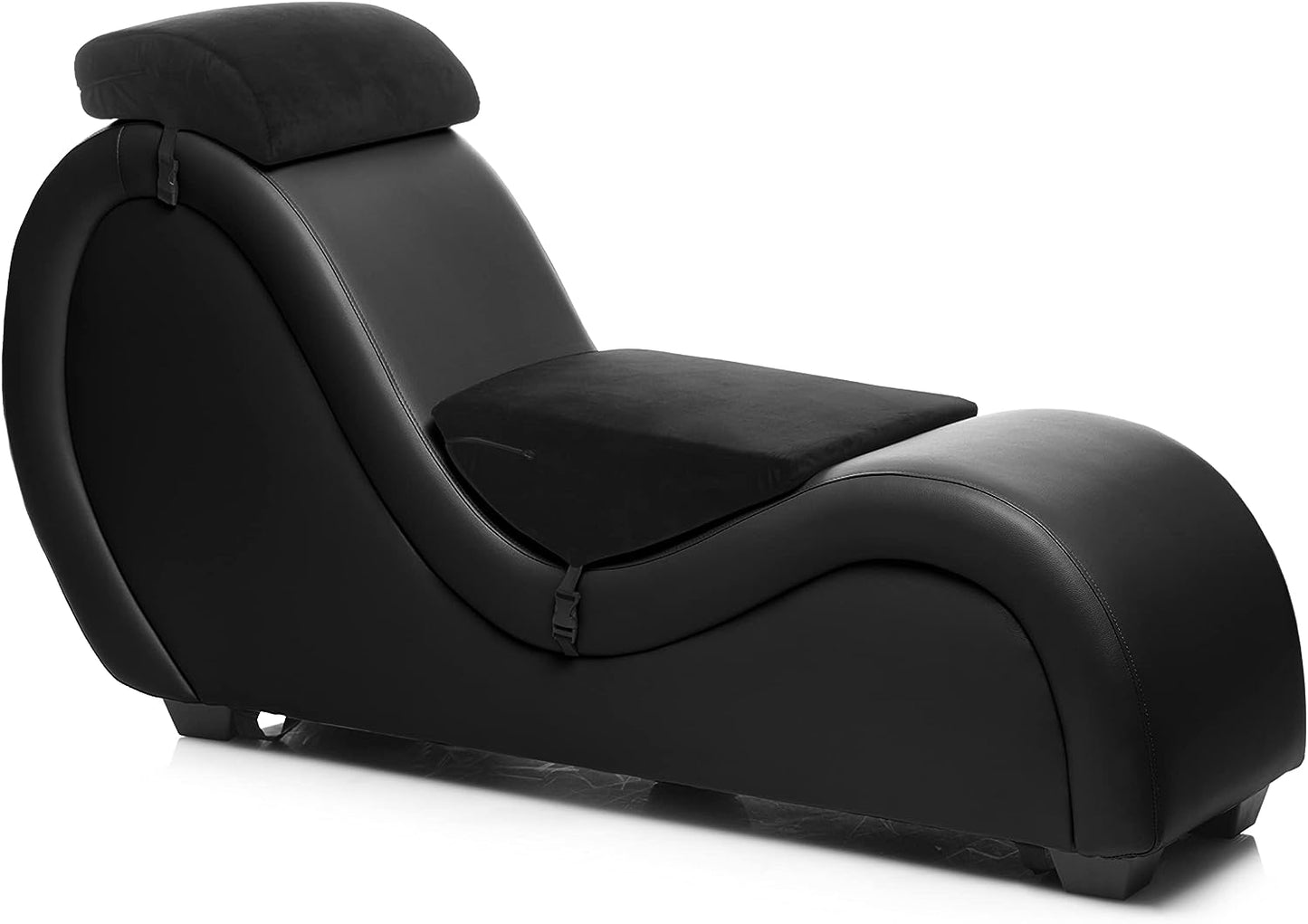 Master Series Kinky Couch Sex Chaise Lounge with Love Pillows - Black