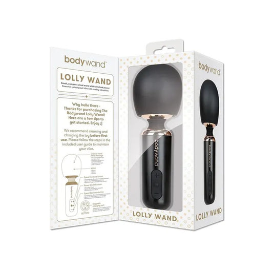 Bodywand Lolly Wand Black USB Rechargeable Compact Massage Wand Vibrator