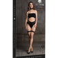 Le Desir Shade - Ananke XII - Three Piece with Choker, Bandeau Top and Pantie with Garters Black Size OS