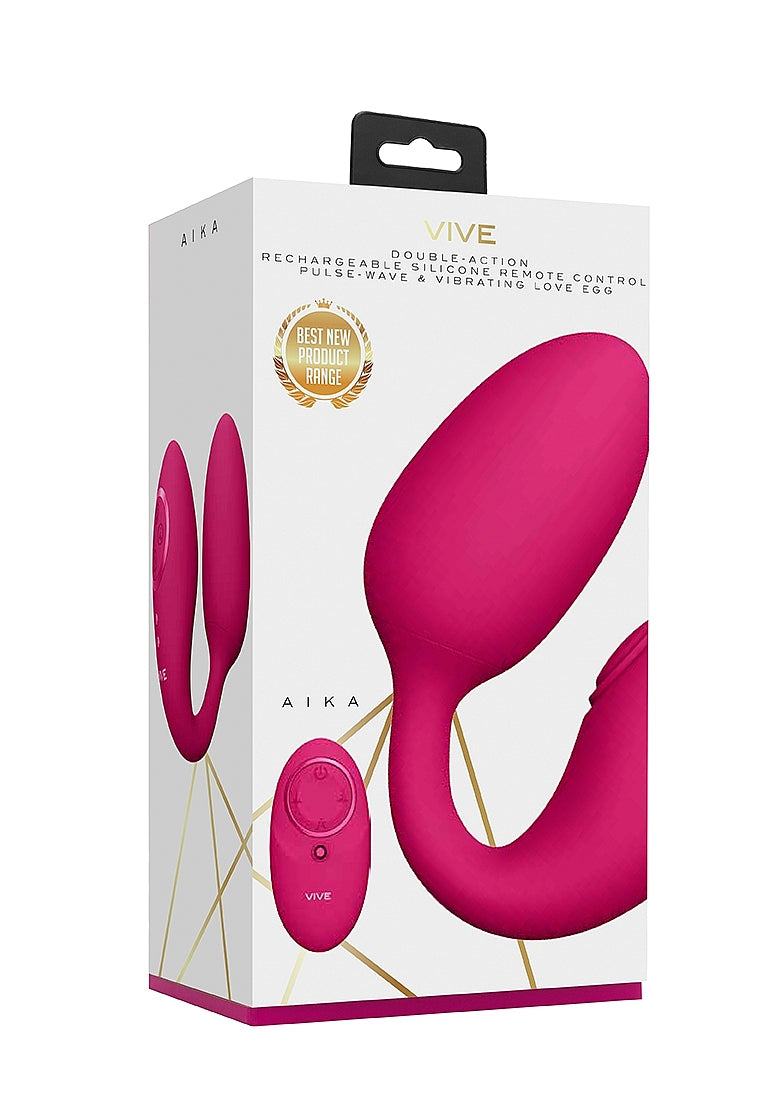 Shots Toys | VIVE Aika Double Action Pulse Wave & Vibrating Love Egg Remote Pink