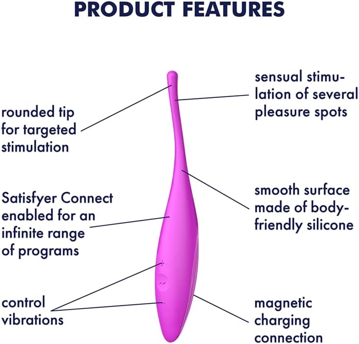 Satisfyer Twirling Joy Vibrator Fuchsia w App Control