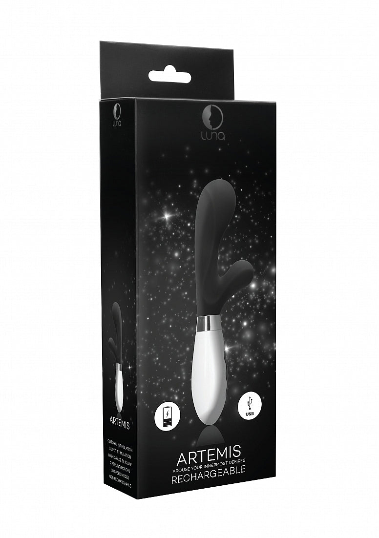 Shots Toys | Luna Artemis Rechargeable 10 Speed Rabbit Vibe Vibrator Black