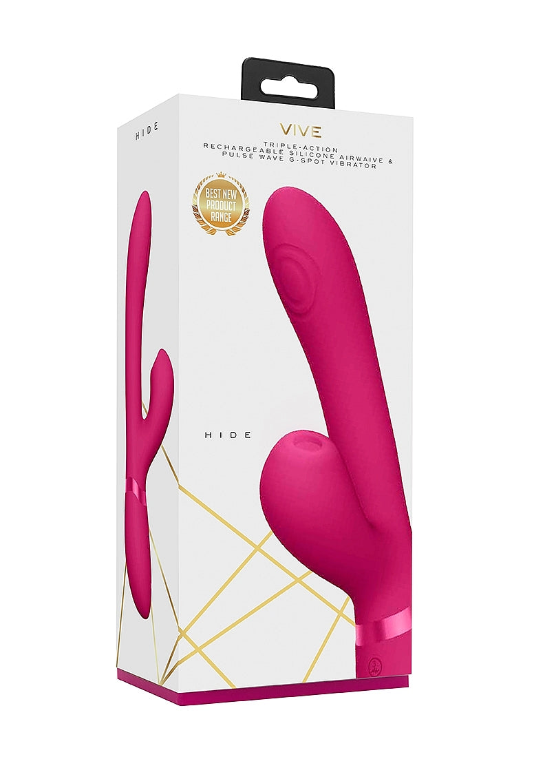 Shots Toys | VIVE Hide Airwave & Pulse Wave G-Spot Vibrator Pink