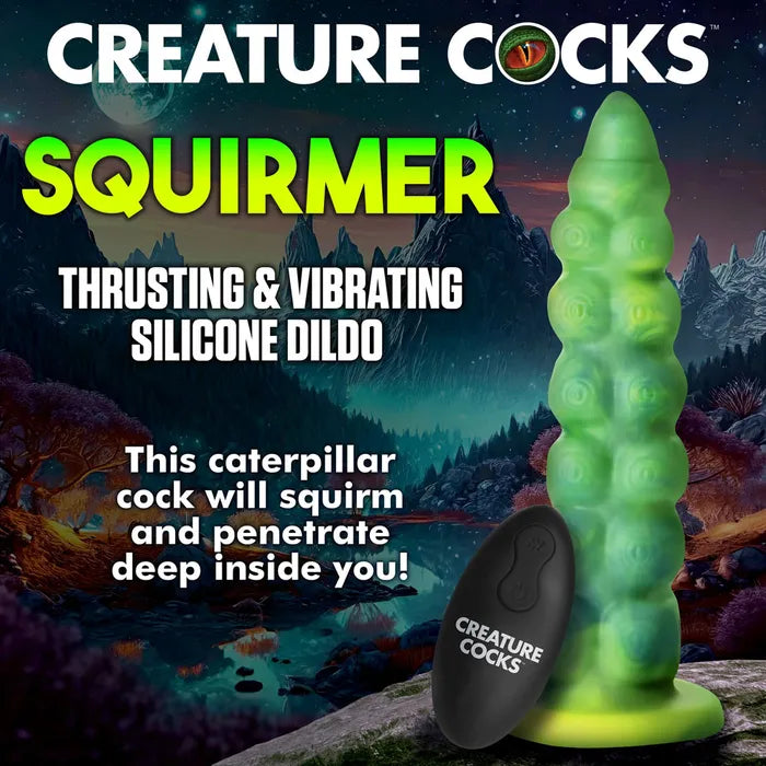 Creature Cocks Squirmer - Green 22.3cm USB Rechargeable Thrusting Fantasy Dildo