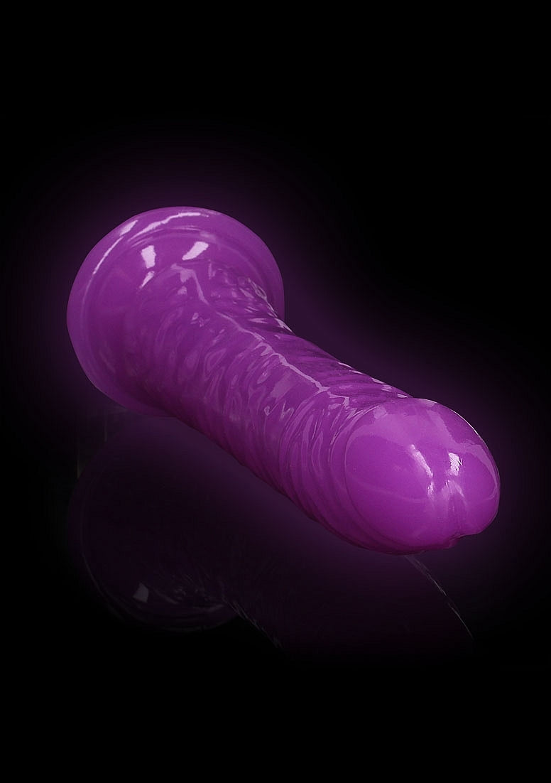 Shots Toys | REALROCK 28cm Slim Glow in the Dark Neon - Purple (10") Dildo Dong