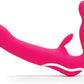 Love Honey Happy Rabbit Rechargeable Vibrating Strapless Strap On Pink