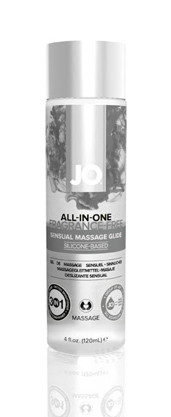 JO Massage Glide All-In-One Sensual Fragrance Free Silicone Lubricant 4oz/120ml