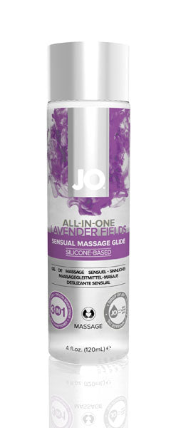 JO Massage Glide All-In-One Sensual Lavender Fields Silicone Lubricant 4oz/120ml