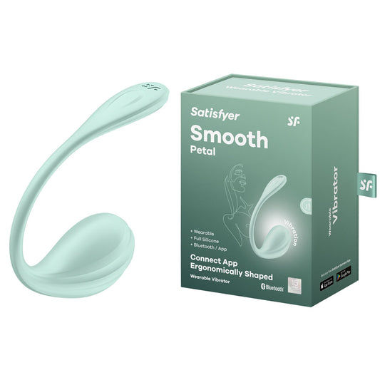 Satisfyer Smooth Petal Mint USB Rechargeable Wearable Stimulator with App Control