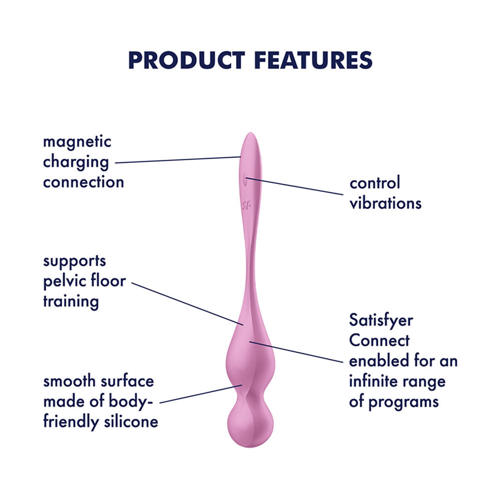 Satisfyer Love Birds 1 Pink USB Rechargeable Pelvic Floor Trainer w App Control