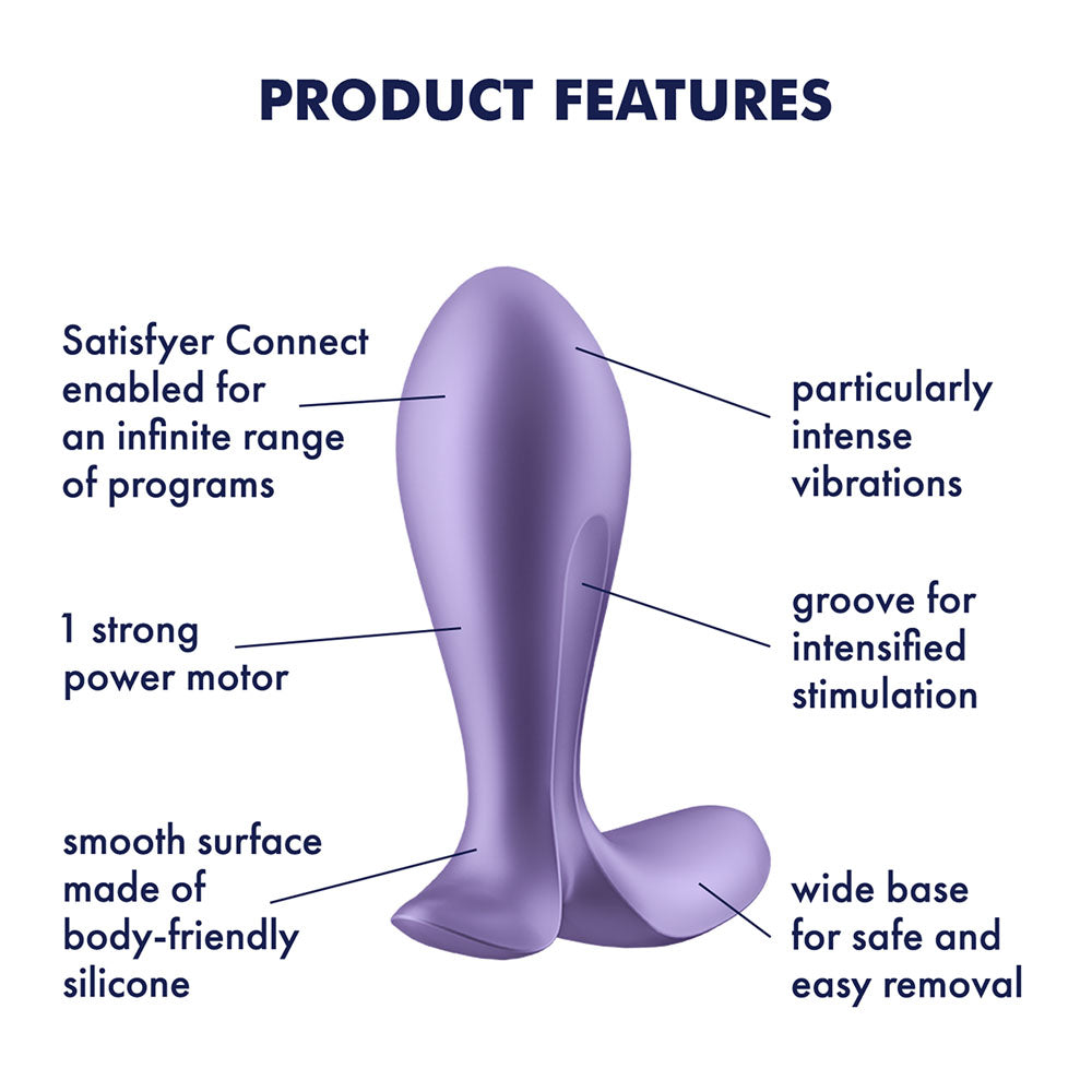 Satisfyer Intensity Plug Purple USB Rechargeable Butt Plug with App Control