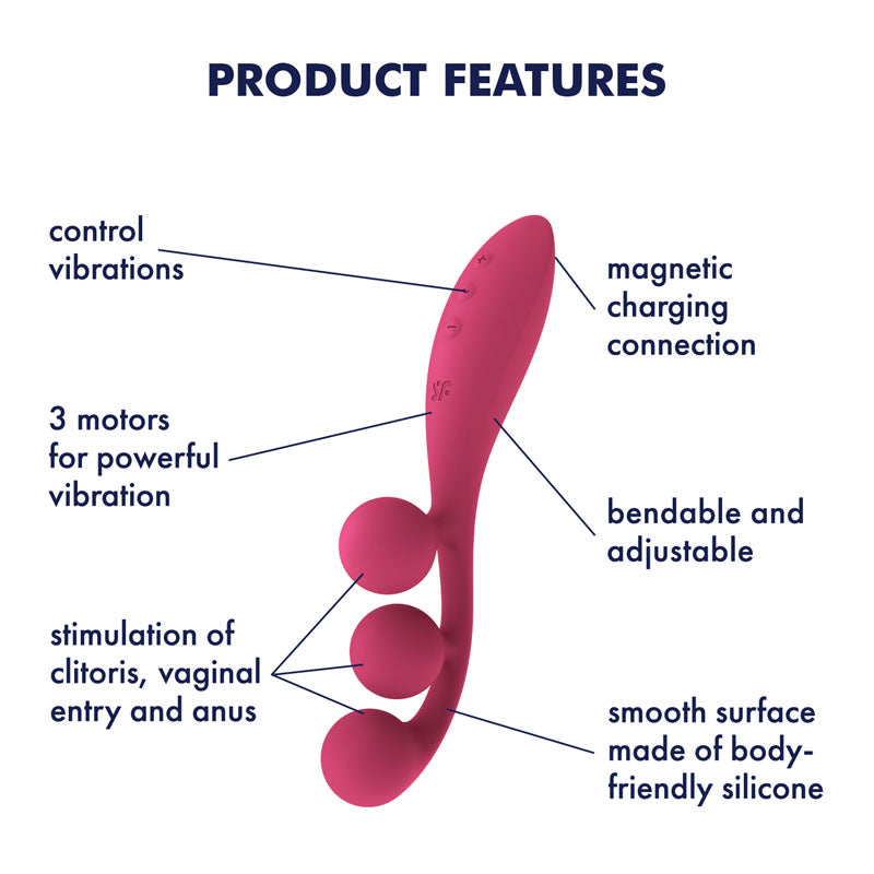 Satisfyer Tri Ball 1 3-Motor Vibrator - Red