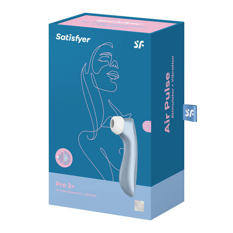 Satisfyer Pro 2+ Blue Touch-Free USB-Rechargeable Clitoral Stimulator Vibrator