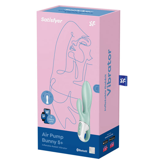 Satisfyer Air Pump Bunny 5+ Mint Inflatable Vibrator App Control