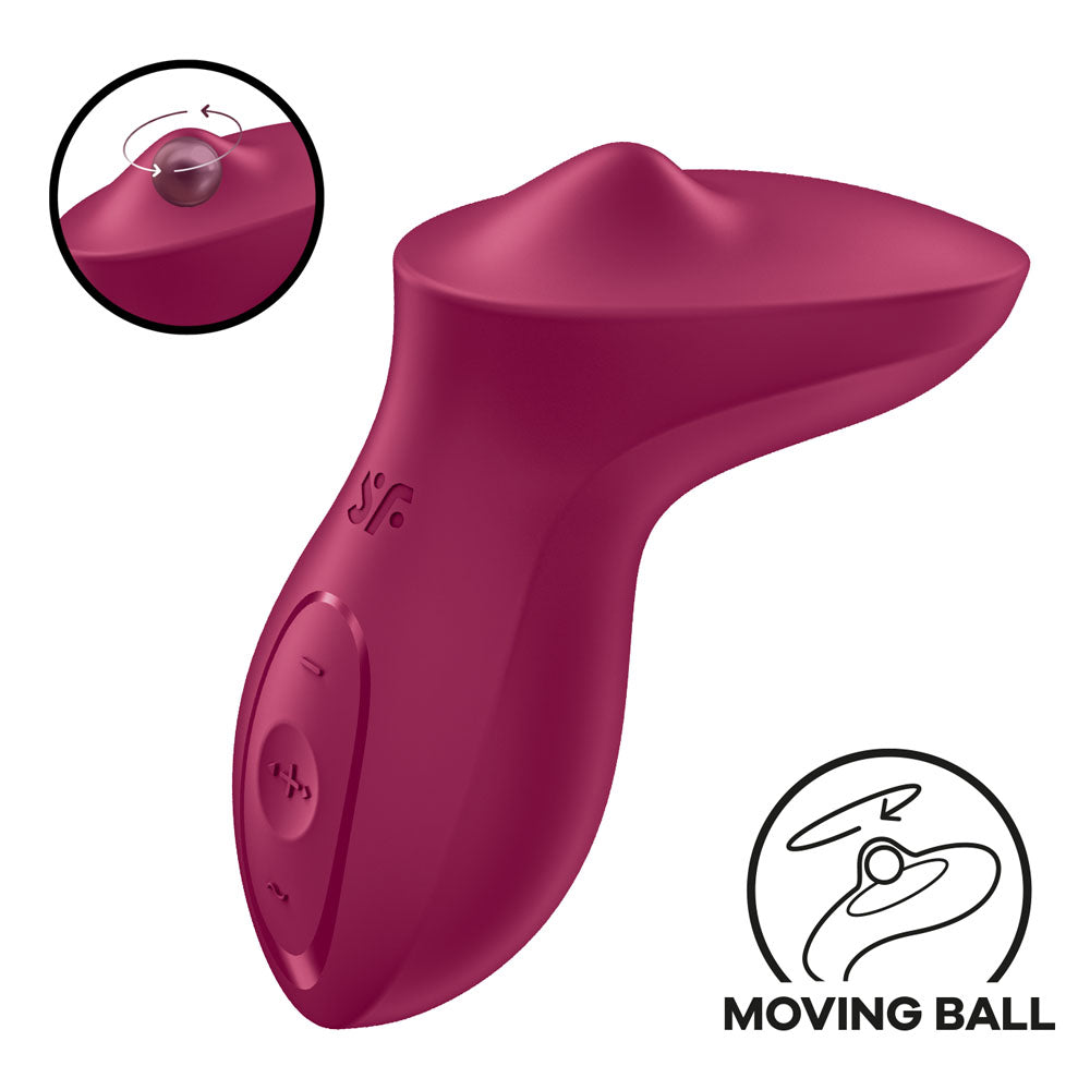 Satisfyer Exciterrr - Rolling Layon Vibrator w Stimulating Moving Ball Berry