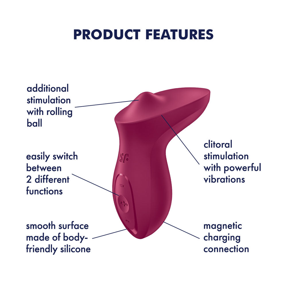 Satisfyer Exciterrr - Rolling Layon Vibrator w Stimulating Moving Ball Berry