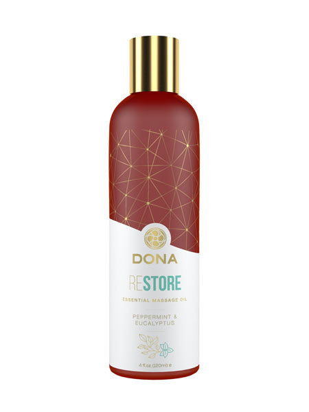 JO DONA Essential Massage Oil - Restore - Peppermint & Eucalyptus 4oz/120ml