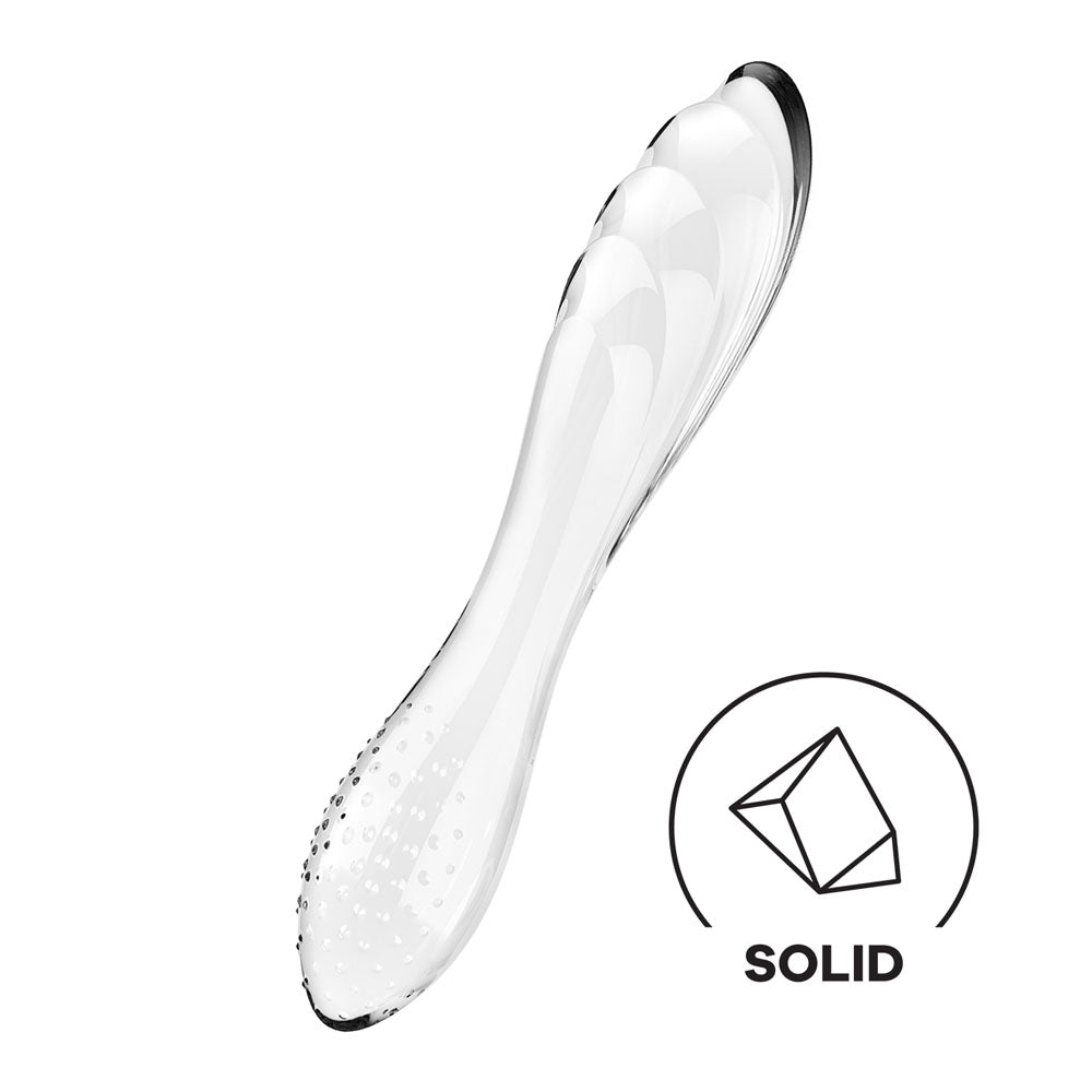 Satisfyer Dazzling Crystal 1 - Clear Glass Double Ended Dildo Hot & Cold Temperture Play