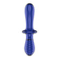 Satisfyer Double Crystal Blue Glass Double Ended Dildo Hot & Cold Temperature Play