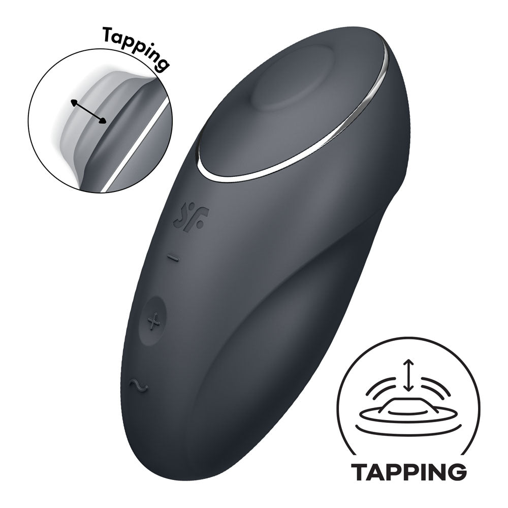 Satisfyer Tap & Climax 1 Grey USB Rechargeable Pulsing Tapping Stimulator Vibrator