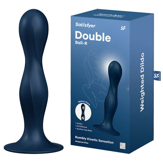 Satisfyer Double Ball-R - Dark Blue Anal Plug - Strap-On Compatible