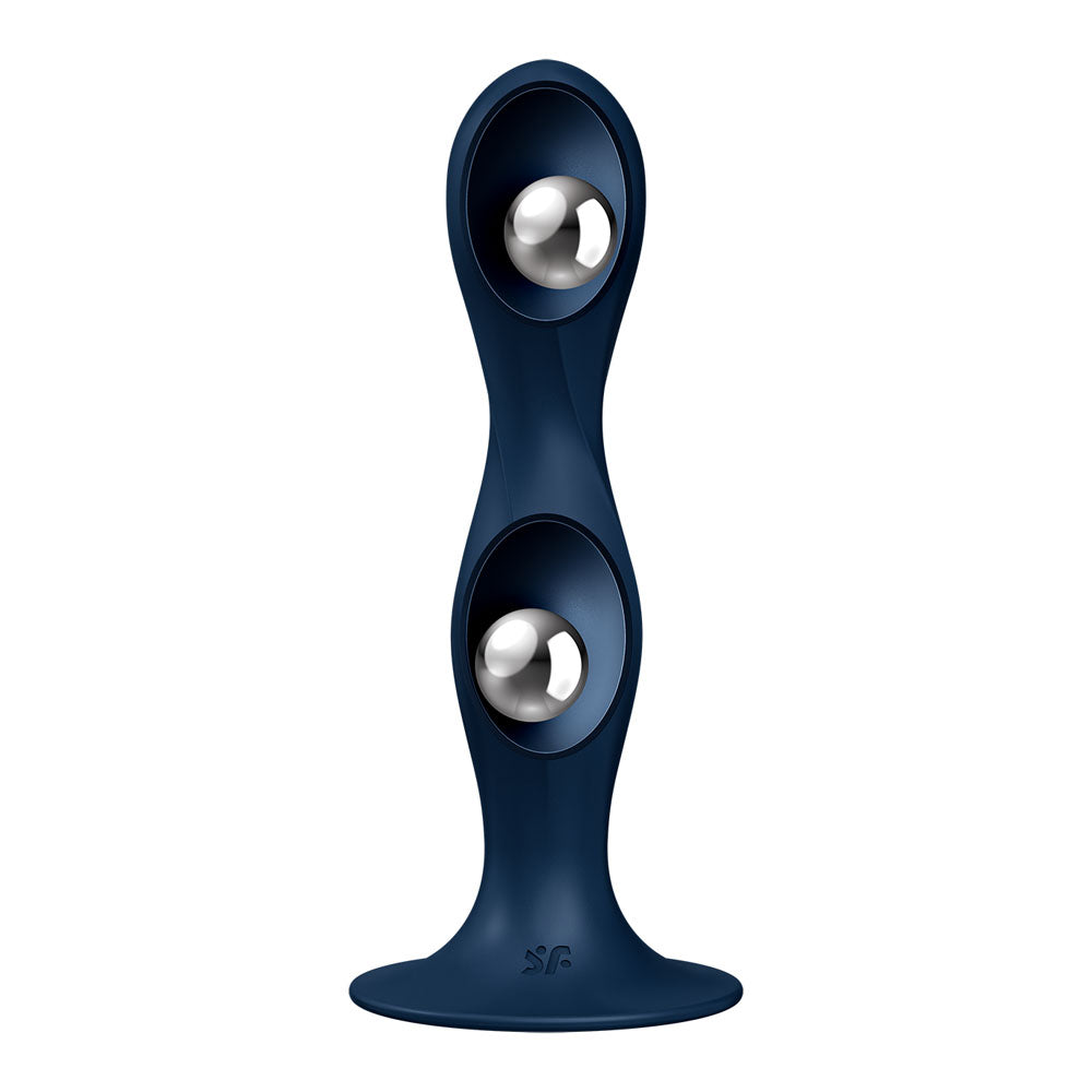 Satisfyer Double Ball-R - Dark Blue Anal Plug - Strap-On Compatible