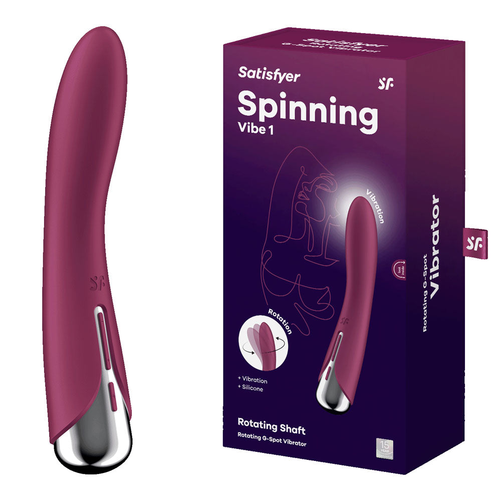 Satisfyer Spinning Vibe 1 - Red 17.8cm USB Rechargeable Rotating Vibrator