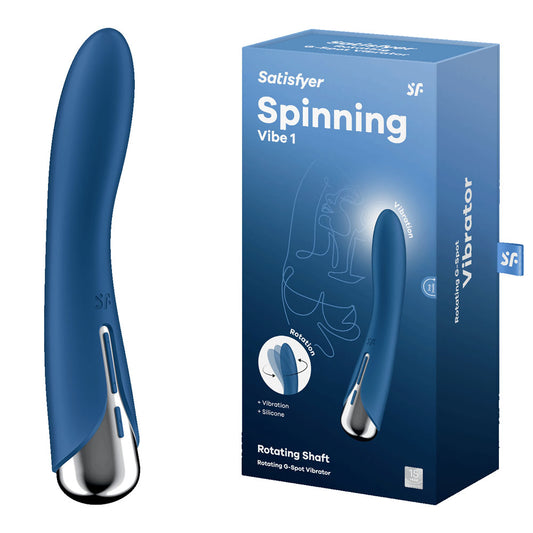 Satisfyer Spinning Vibe 1 - Blue 17.8cm USB Rechargeable Rotating Vibrator